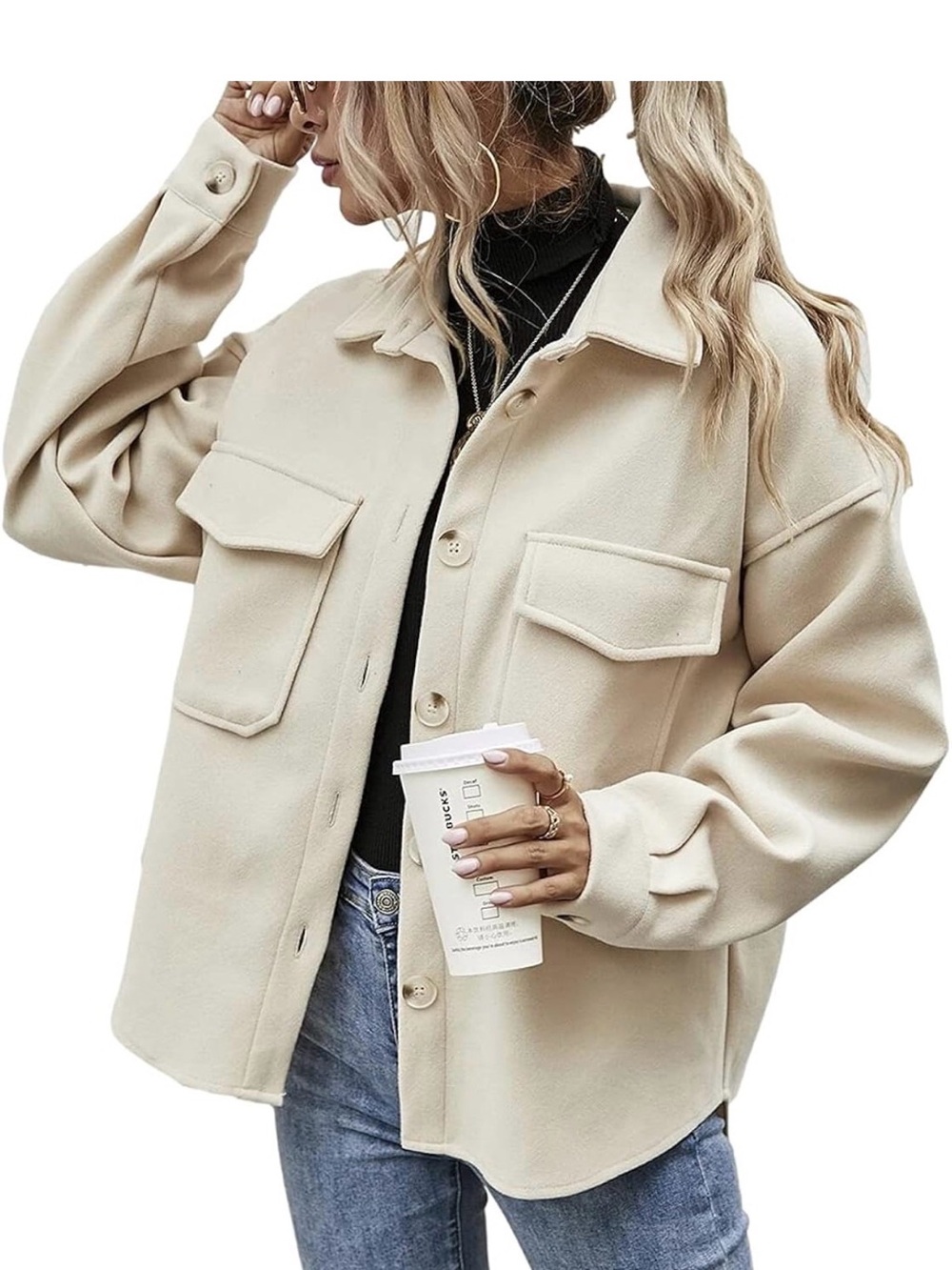 Amazon Oversized Utility Jacket in Cream